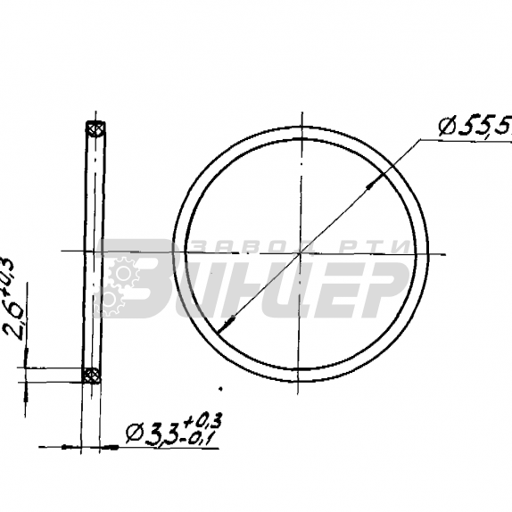 4320-3414127 Кольцо наконечника рулевой тяги (55.5х3.3)
