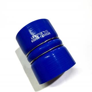 65055-1323220-03 Патрубок КРАЗ интеркулера (L116, d90, с кольцами) (синий силикон)